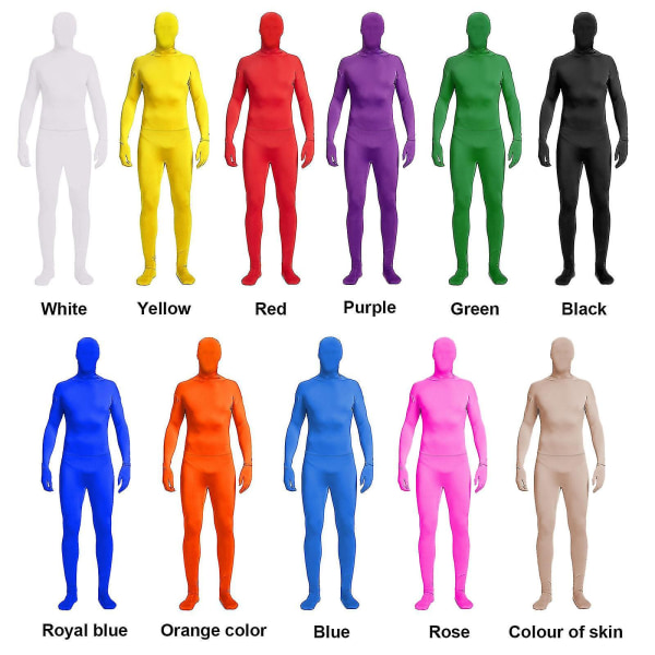 Helkroppsdräkt Unisex Spandex Stretch Vuxen Kostym Zentai Försvinnande Man Body Suit Hk Yellow 150CM