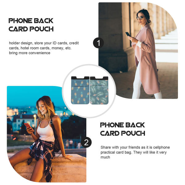 2 st Plånbok Plånbok Mobiltelefon Plånbok Klibbig telefonpåse Kreditkortshållare Telefontillbehör Assorted Color 9X6X0.5CM
