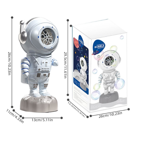 Astronaut Bubble Machine Helautomatisk 360 roterande bubbelblåsare leksak Astronaut USB -laddning null none