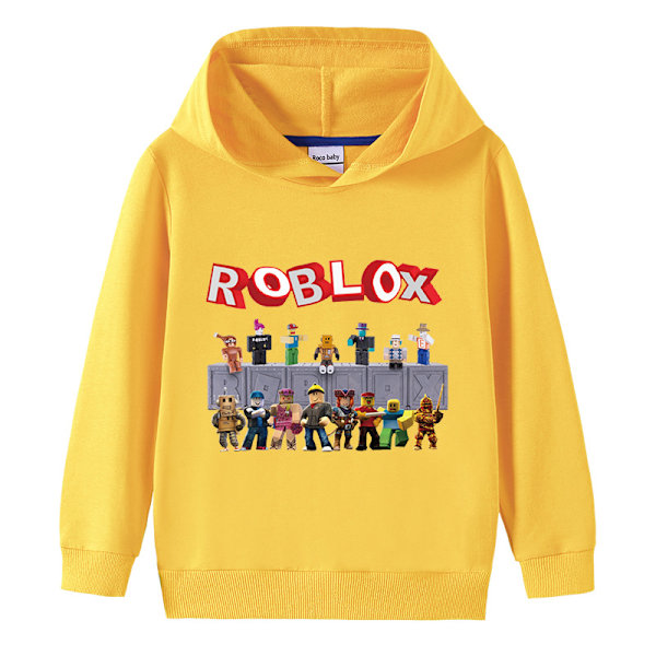 Roblox barnkläder - bomull huvtröja - gul 90cm