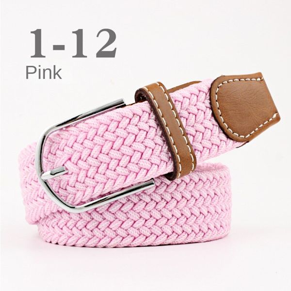 Bälte canvas tyg 26 färger storlek W26 - W36 skärp kläder pink