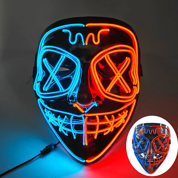 Ny Halloween-mask Horror Venom med LED-ljus - Cosplay-kostym, smink, balfest Y