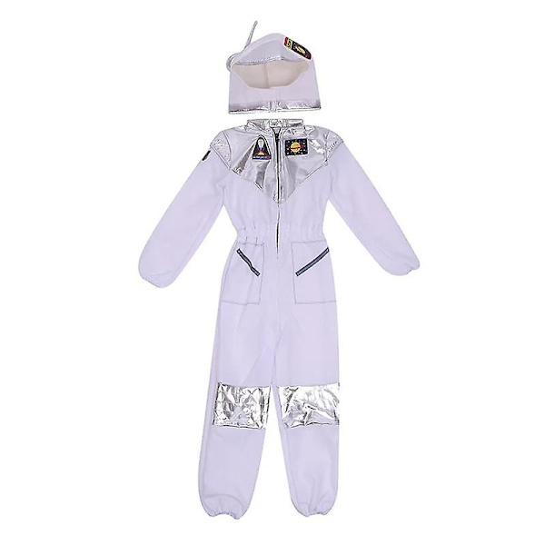 Astronaut Nasa pilotdräkt med rörlig visirhjälm för barn Halloween Cosplay Jumpsuit A1 120