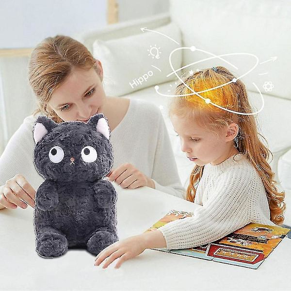 Kattstoppade djurleksakskudde Black Big Eye Söt Tvättbar mjuk plysch plysch för barn
