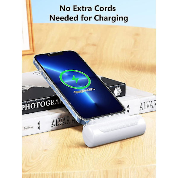 Bärbar laddare Power Bank, 4500 mah Mini Ultra Compact Bärbar Telefonladdare Power Bank kompatibel med Iphone White