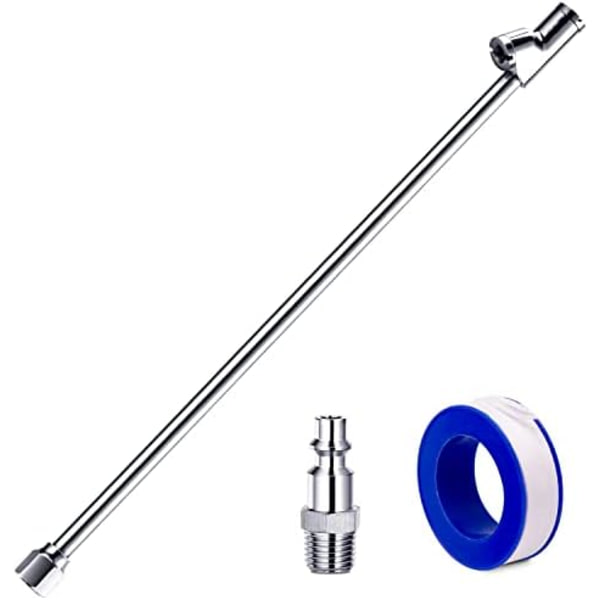 LUMITECO 2-vägs anslutning 13.8&#34; Förlängt set, 1/4 tum FNPT rakfotspumpchuck med dubbelt huvud med standard snabbplugg, BASIC