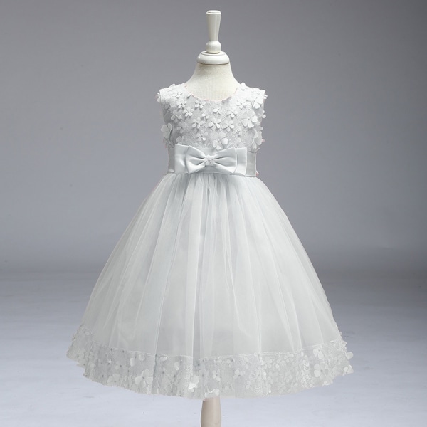 Barnkläder Flickor Bowknot Princess Dress Paljett Bröllopsklänning 6/110cm