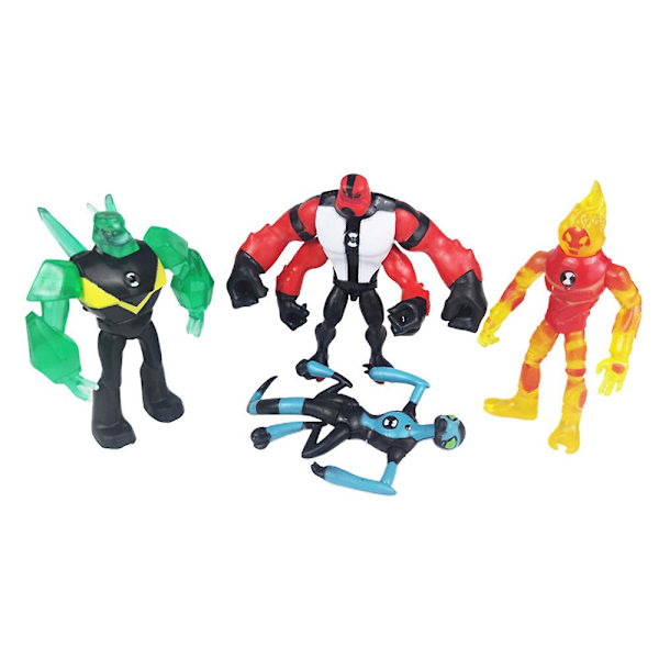 9-pack Ben 10 Actionfigur Ben Tennyson Fyrarmar Grå Materia Heatblast Samlarobjekt Modell Figurer Leksaker Barn Presenter null none