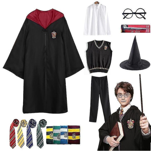 Barn Pojke Tjej Trollkarl Harry Potter Fancy Dress Kappa Kostym Cosplay Halloween Kostym Karneval Kostym red 145cm-9-10 Years