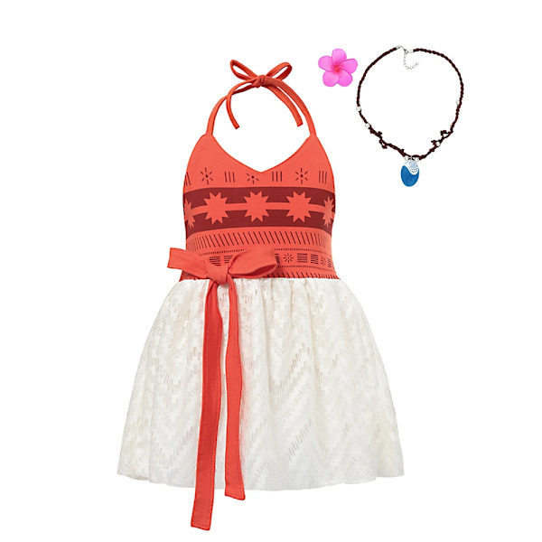Disney Flickor Kostym Vaiana Klänning Sommar Barn Kalas Moana Prinsessa Cosplay Husdjur Gris Kyckling Set Halloween Förklädnad O Moana Set11 4T (120)