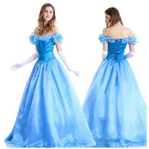 Anime kläder Vuxen Cosplay Klänning Askungen Kostym Snövit Prinsessa Klänning Scenkläder Halloween Maskeraddräkt Bal Klänning M HR10084