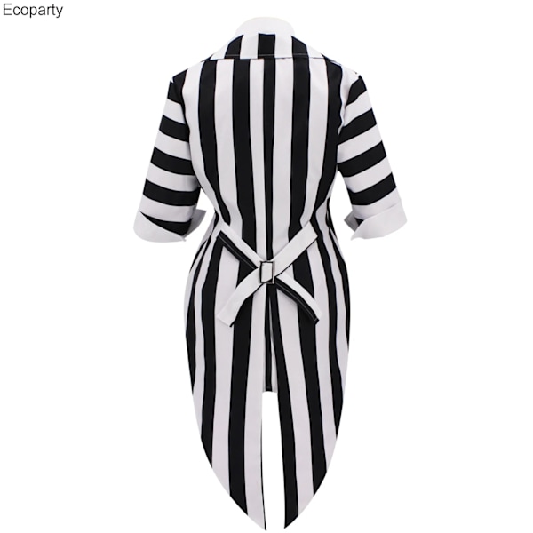 Halloween Carnival Suit Beetle Michael Keaton Cosplay Kostym Klänning Svart och Vit Randig Uniform Kvinnor Bröllop Outfit 2024 XXL Women