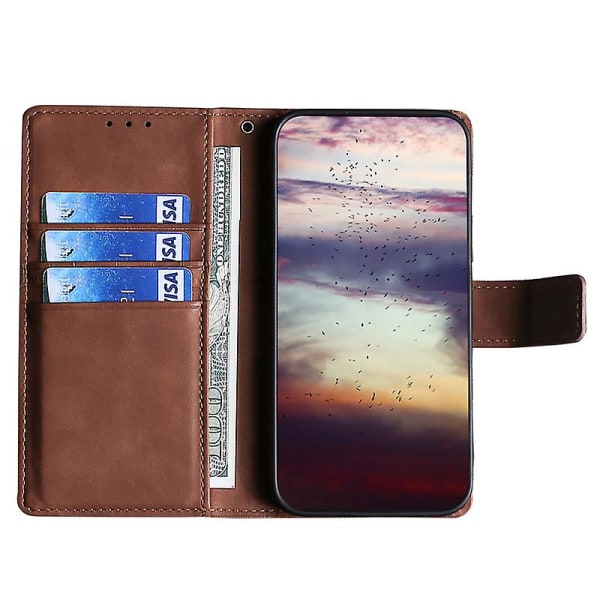 För Xiaomi 13 Ultra Flip phone case Crocodile Texture Pu Läder Skin-touch cover Brown