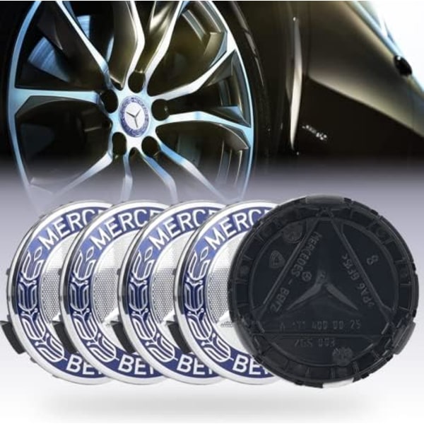 4ST 75mm/2,95&#39;&#39; Hjulnavslogotypkapslar med passform för serie C ML CLS S GL SL E CLK CL GL as in the photo