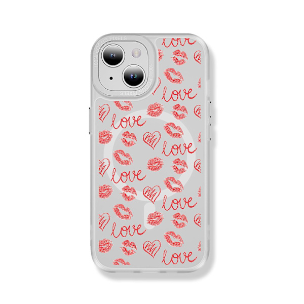 Creative Painted Pattern Matt Magsafe Magnetic Phone Case Lämplig för Iphone 15 Case och andra modeller Style G Transparent Ypcx0269