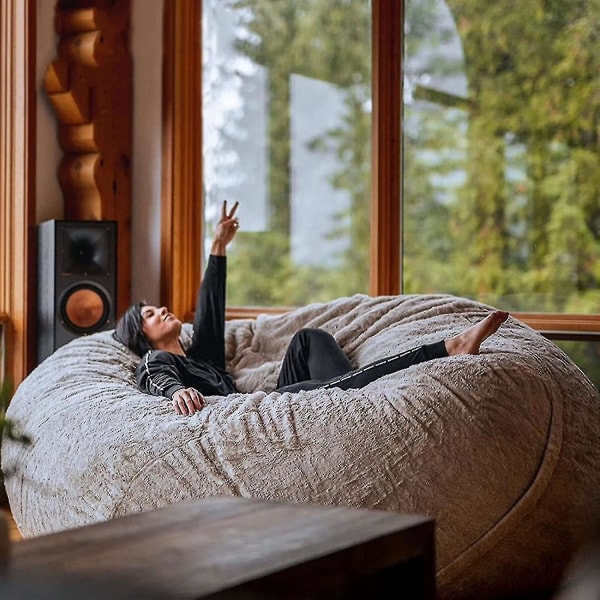 Lazy Sofa Bean Bag konstgjord päls Bean Bag (endast bönor) snow dark gray 150x75cm