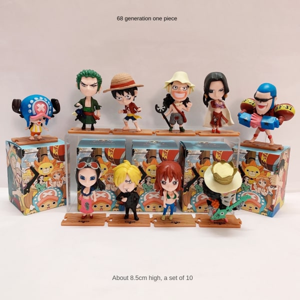 En uppsättning av 68 generationens One Piece animationsmodell tideplay blind box