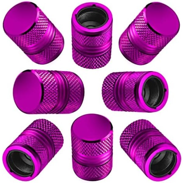 Däckventilspindelkapslar för bildäck Luftkapslar Cover 8-pack Korrosionsbeständig Premium Legering Läcksäker Universal för SUV Lastbil Motorcykel Cykel No Pattern Purple