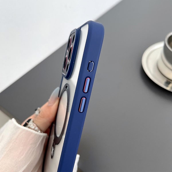 Magsafe Clear Case Kompatibel med Iphone 15 Pro Max, Soft Tpu Stötsäkert Slim Cover Med Magnetic Invisible Stand White For iPhone 15 Pro Max