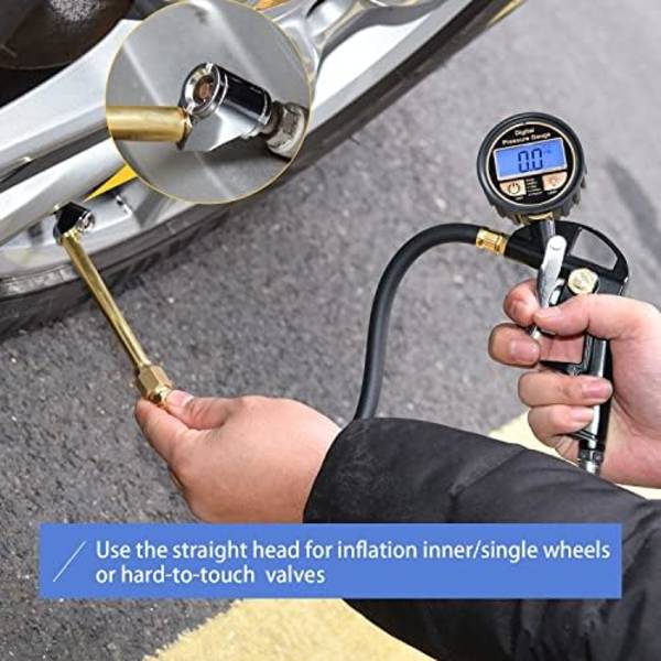 SAFELIFE Air Chuck, 1/4&#34; FNPT Dual Head Air Chuck, RV Truck Heavy Duty Tire Chuck för Inflator Gauge Kompressor Tillbehör Brass