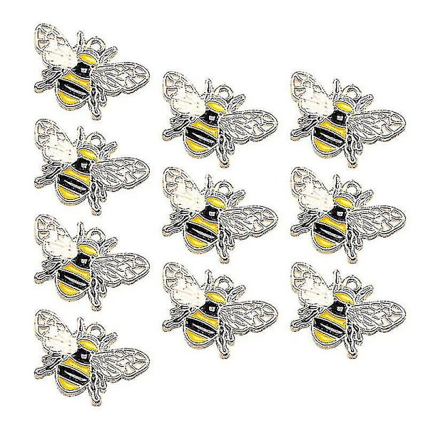 10 st Little Bee Halsband Hängen Legering Berlocker Smyckenstillbehör för gör-det-själv hantverk (gyllene)
