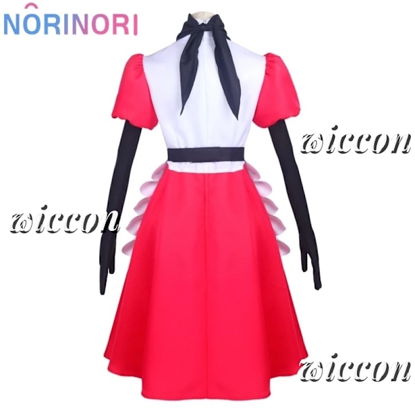 Niffty Anime Niff Cosplay Kostym Dräkt Söt Djävul Rollspel Kläder Peruk Uniform Hotel Cosplay Halloween Fest Kvinnor Klänning S Costume wig mask