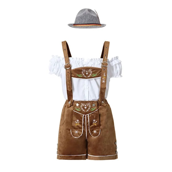 Manlig kvinna Oktoberfest kostym traditionell par tysk bayersk öl outfit cosplay Oktoberfest festival festkläder XL Women Full Set