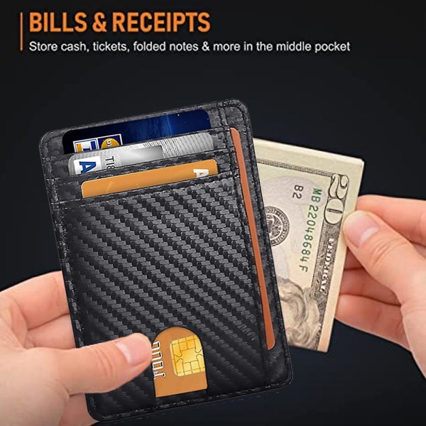 Clip-plånbok framficka Minimalistiskt läder med Rfid-blockerande clip-plånbok för män och kvinnor style4