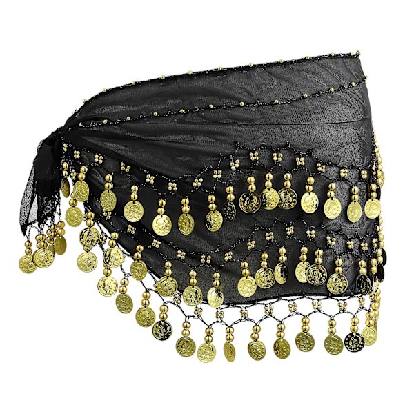1st Magdans Höfthalsduk Midjekedjekjol Chiffong Magdans Höftkjol Mynt Magdansaroutfit Black none