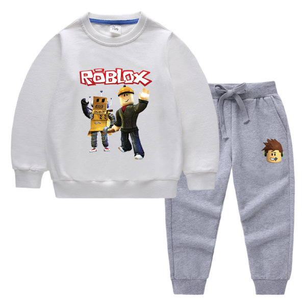 Roblox barntröja set - vit + grå 100cm