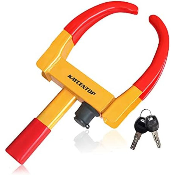 KAYCENTOP Hjulklämlås Universal Säkerhet Däcklås Stöldskydd Låsanordningar Justerbar längd Passar de flesta fordon för släp SUV Båt 1pcs Red\/yellow