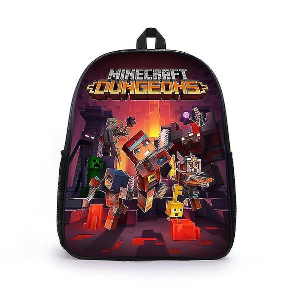Minecraft printed ryggsäck skolväska Stor kapacitet Högkvalitativ ryggsäck Style 2 K null none