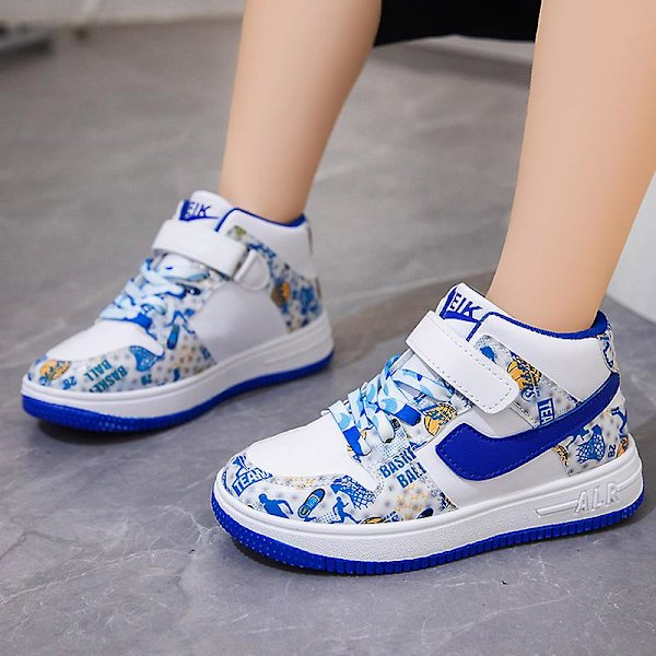 Barn Basketskor Andas Sneakers Casual Skor Löparskor blå 34