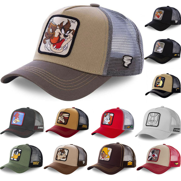 Cartoon Animal Baseball Hat Big Mouth Svart