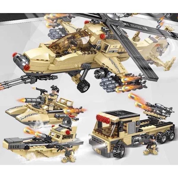 Militära serien Falcon Hawk helikopter byggblock