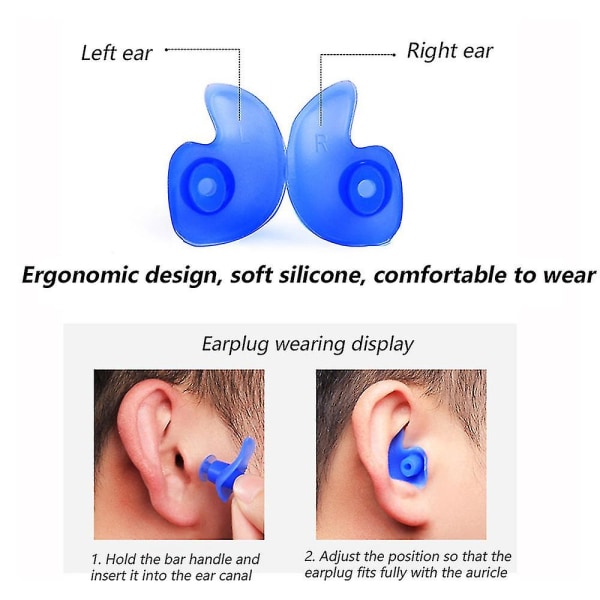 3 par silikon vattentäta öronproppar för vuxna och barn mellanörat vattentäta öronproppar för professionella S green