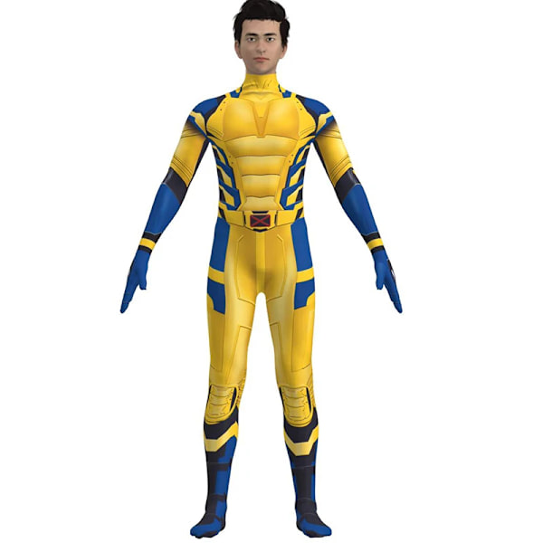 Wolverine Cosplay Kostym Jumpsuit Superhjälte Fest Halloween Wolverine Bodysuit Zentai för Vuxna Pojkar Asiatisk Storlek Kids 140 size A
