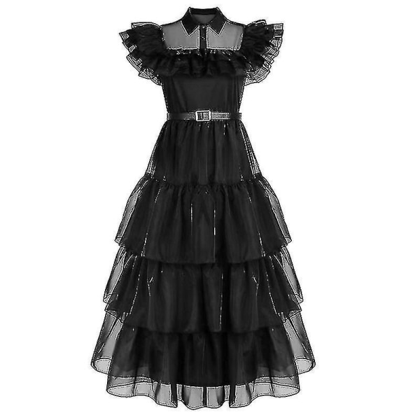 2023 onsdag Addams Cosplay set Halloween kostym Karnevalsfest förklädd för vuxna flickor With wig L