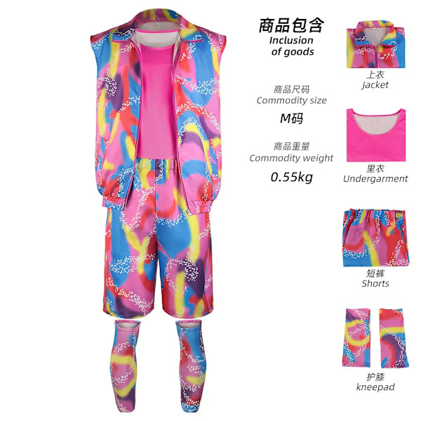 Ny 2023 film Barbi Cosplay-kostym för kvinnor Margot Robbie rosa klänning flickor barn Ken Ryan Gosling outfit män Halloween kläder Kids 130cm Prince Ken Costume
