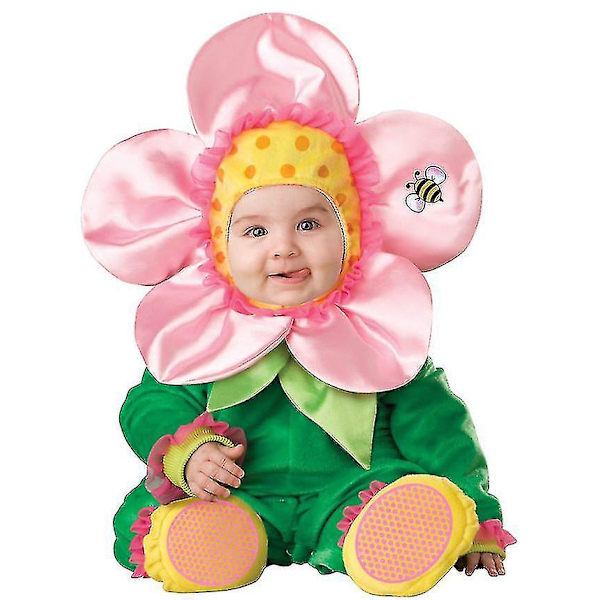 Småbarn Dinosaurie Dräkt Barn Söt Hooded Onesie Animal Cosplay Kostym Flower Fairy 80CM