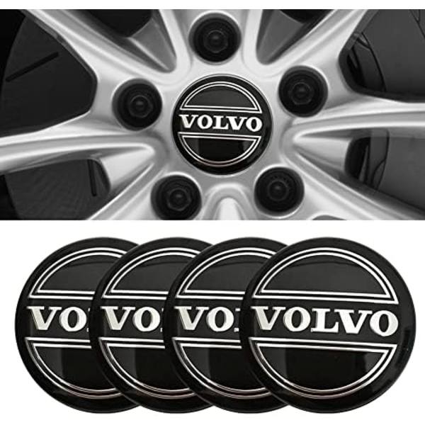 4st Hjul Center Caps Sticker för Ford ST, Svart Aluminium Hjul Center Hub Covers Sticker, 56mm/2.22&#39;&#39; forvolvo-silver