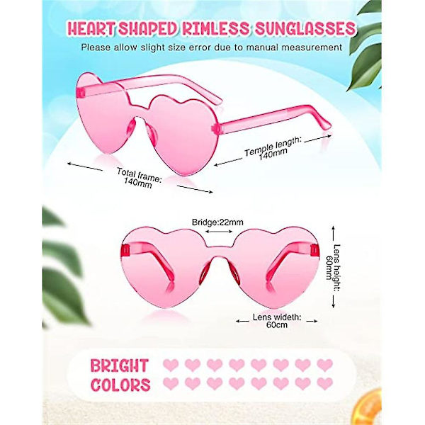 Heart Beautifygae 16st för kvinnor Transparent Heart Haped Beautifygae Buk Fun Beautifygae RED