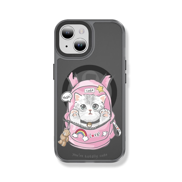 Creative Painted Pattern Matt Hudvänlig Magsafe magnetiskt phone case Lämplig för Iphone och andra modeller Style H Transparent Black Ypcx
