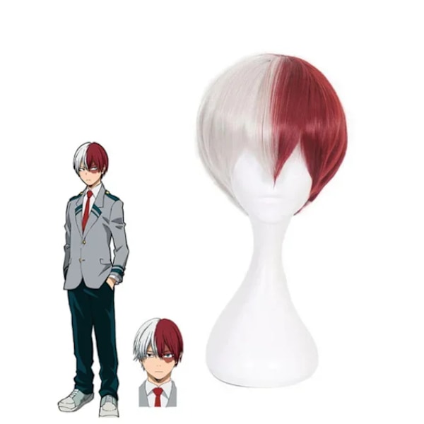 Anime My Hero Academia Midoriya Izuku Cosplay Kostym Todoroki Shoto Skoluniform Set Peruk Dräkt Unisex Halloween Rollspel S Only wig