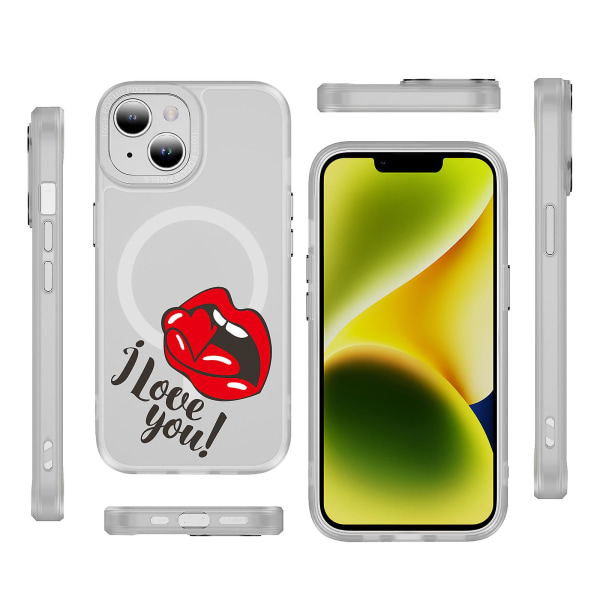Creative Painted Pattern Matt Magsafe Magnetic Phone Case Lämplig för Iphone 15 Case och andra modeller Style E Transparent Ypcx0221