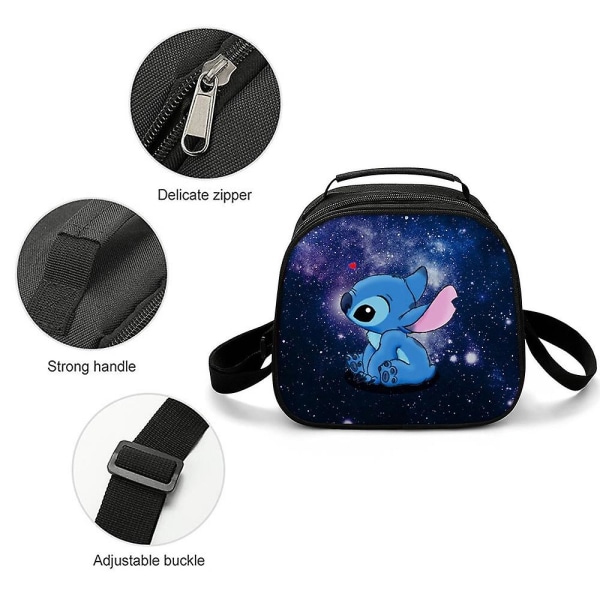 Stitch Printed Lunch Box Multifunktionell Lunchpåse för skolkontorsarbete Picknickpresenter C