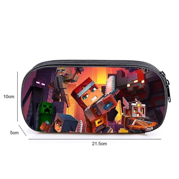 Minecraft-tema Barn Pojkar Flickor Case Pennväska med stor kapacitet Studentbrevpapper Organizer Tillbaka till skolan B