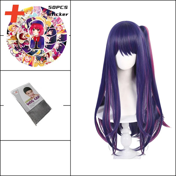Anime OSHI NO KO Ai Hoshino Cosplay Kostym Klänning Lolita Kjole Rosa Uniform Kanin Hårnål Halloween Karneval Festkläder XS A2 one size