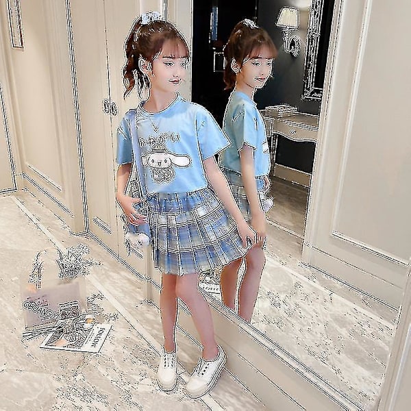 Sanrio Cinnamoroll My Melody Girls Jk Suit Kawaii T-shirt Blus Plisserad Kjol Sommar Bomull Shorts S My Melody 130