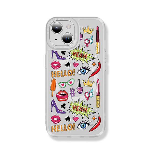 Creative Painted Pattern Frosted Magsafe Magnetic Phone Case Lämplig för Iphone 15 Case och andra modeller Style A Transparent Ypcx0199